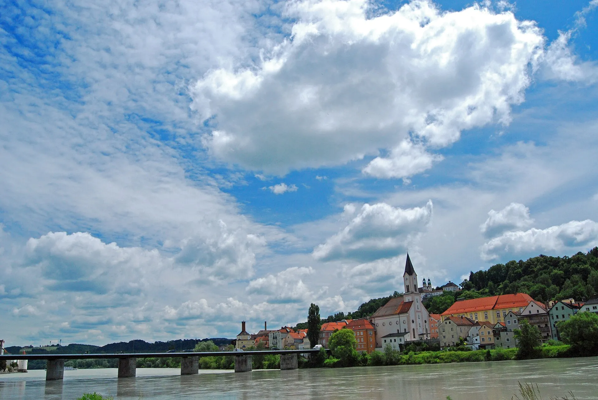Passau – Old Town with the cathedral above the Danube and the Inn
